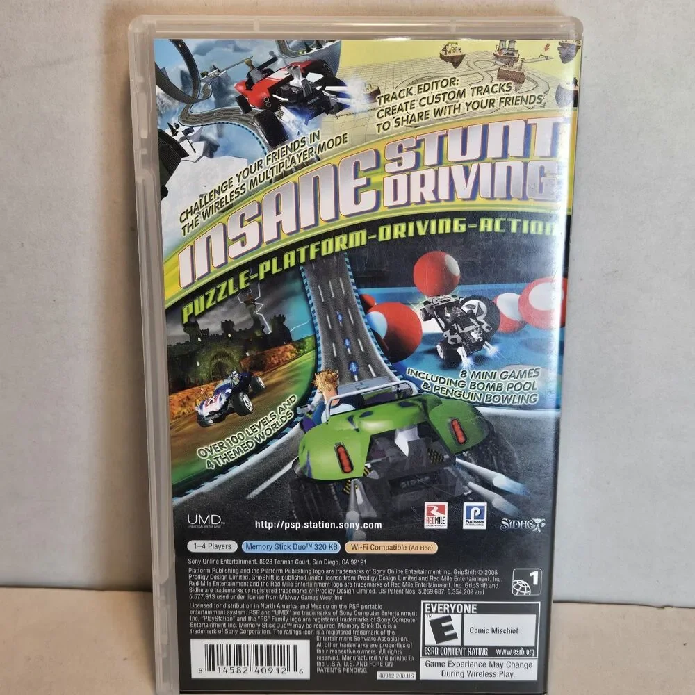 GripShift (Sony PSP) - Complete with Case - Tested & Working Missing Manual